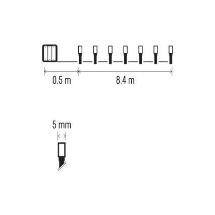 Guirlanda LED para exterior 120xLED/3xAA 8,9m IP44 branco quente