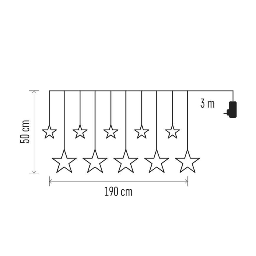 Guirlanda LED para exterior 125xLED/1,9m IP44 branco quente