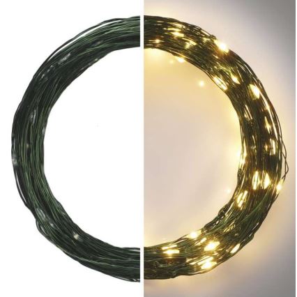 Guirlanda LED para exterior 150xLED/20m IP44 branco quente