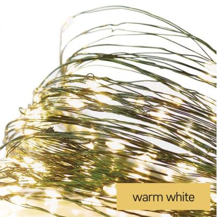 Guirlanda LED para exterior 150xLED/20m IP44 branco quente