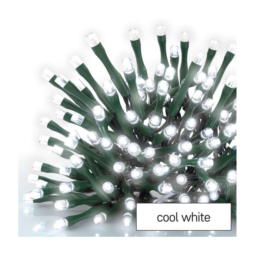 Guirlanda LED para exterior 180 LEDs / 8 modos, 23 m, IP44, branco frio