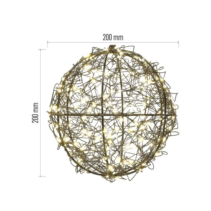 Guirlanda LED para exterior 200 LEDs 5 m IP44 branco quente