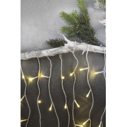 Guirlanda LED para exterior 300 LEDs/8 modos 10 m IP44 branco quente + comando à distância