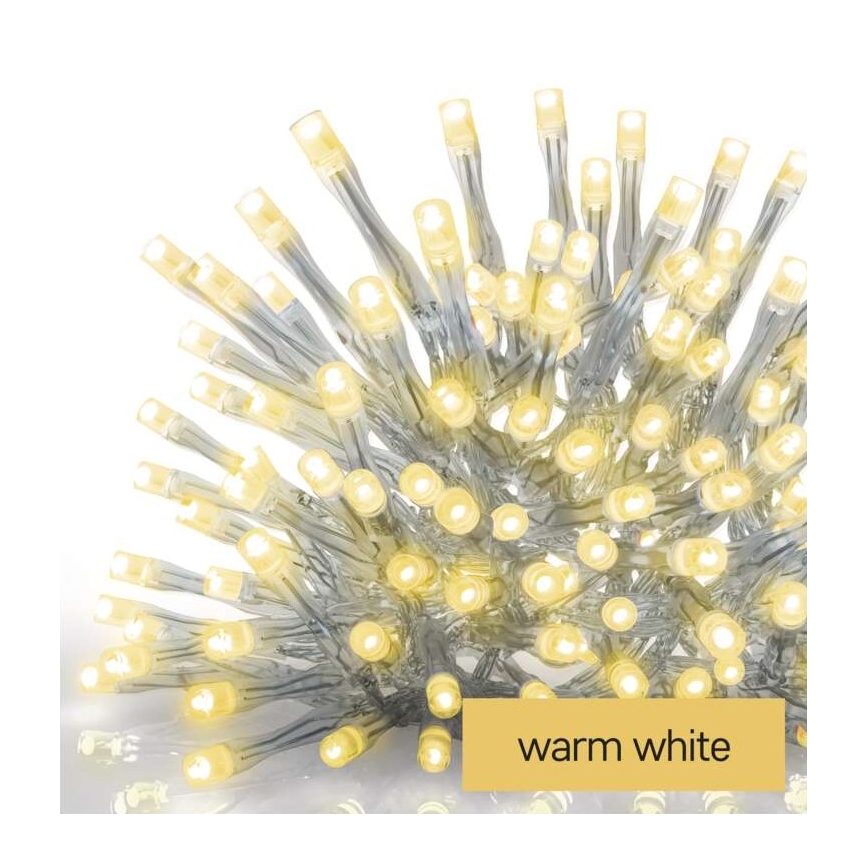 Guirlanda LED para exterior 300 LEDs/8 modos 10 m IP44 branco quente + comando à distância
