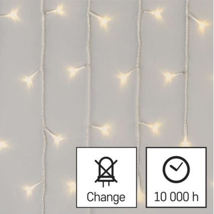 Guirlanda LED para exterior 300 LEDs/8 modos 10 m IP44 branco quente + comando à distância