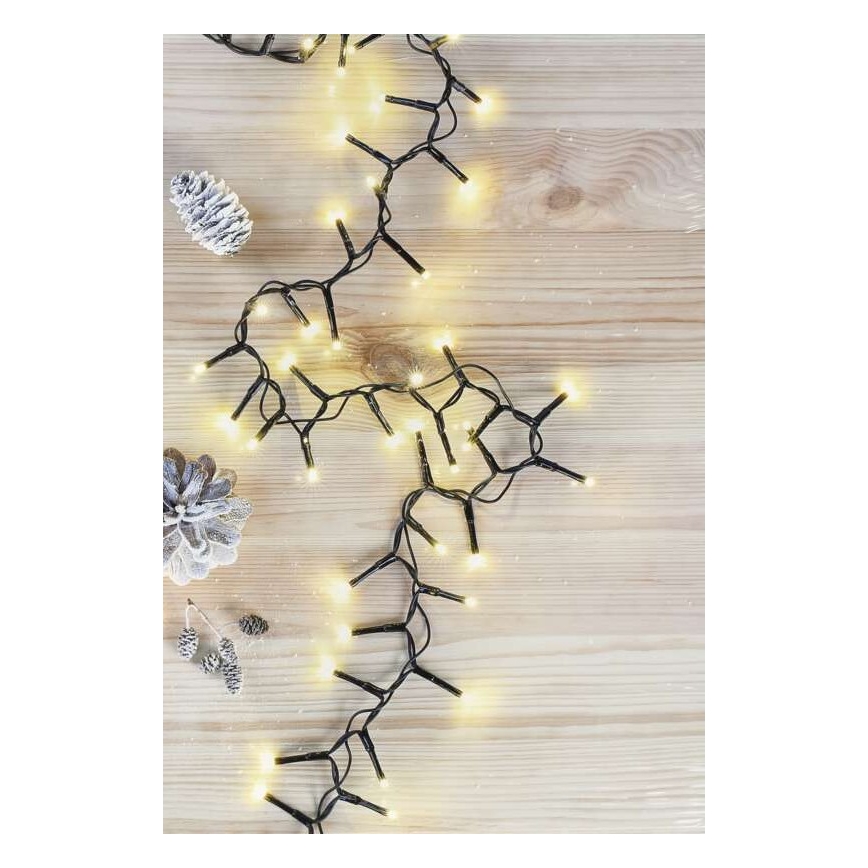 Guirlanda LED para exterior 400 LEDs/13 m IP44, branco quente