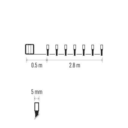 Guirlanda LED para exterior 40xLED/3xAA 3,3m IP44 branco frio