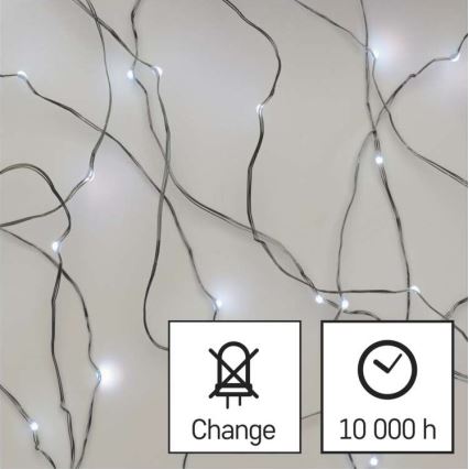 Guirlanda LED para exterior 40xLED/9m IP44 branco frio