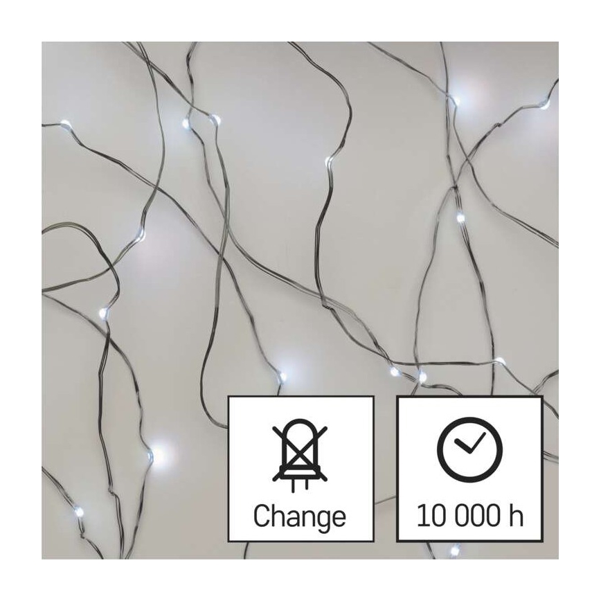 Guirlanda LED para exterior 40xLED/9m IP44 branco frio