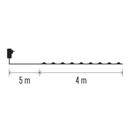 Guirlanda LED para exterior 40xLED/9m IP44 branco quente