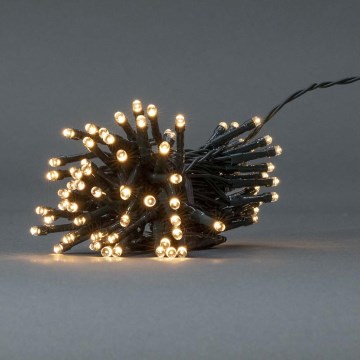 Guirlanda LED para exterior 48 LEDs/7 funções/3xAA 4,1 m IP44 branco quente