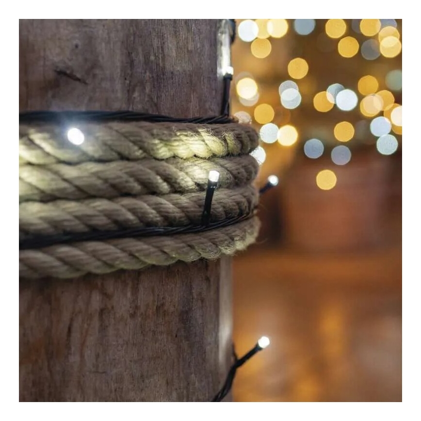 Guirlanda LED para exterior 50 LEDs/5 m IP44 branco frio
