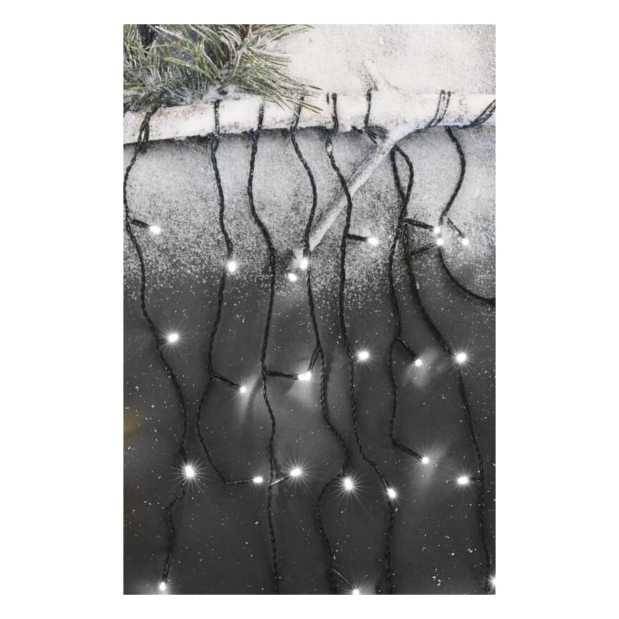 Guirlanda LED para exterior 600 LEDs / 8 modos 15 m IP44 branco frio