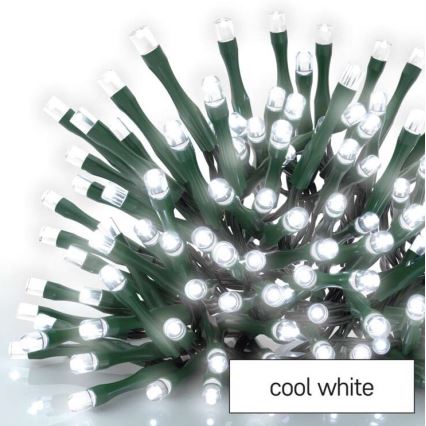 Guirlanda LED para exterior 600 LEDs / 8 modos 15 m IP44 branco frio