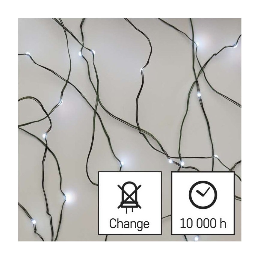 Guirlanda LED para exterior 75xLED/12,5m IP44, branco frio