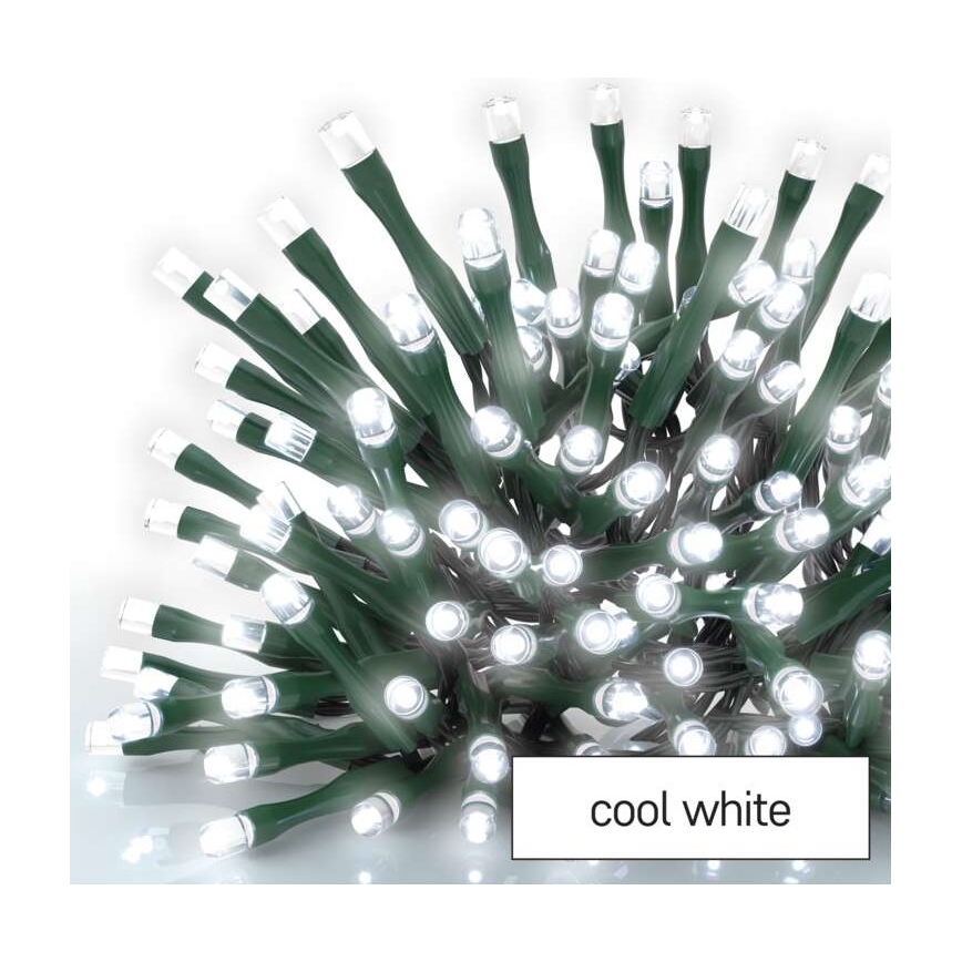 Guirlanda LED para exterior, 80 LEDs / 13 m, IP44, branco frio