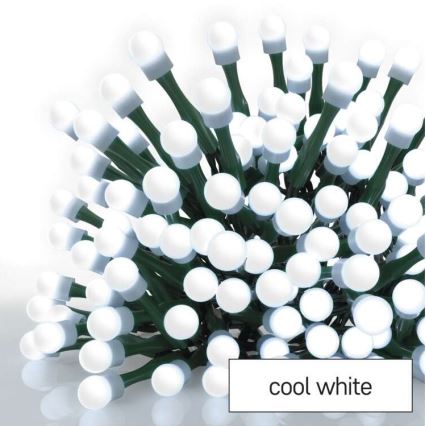 Guirlanda LED para exterior, 80 LEDs / 13 m, IP44, branco frio