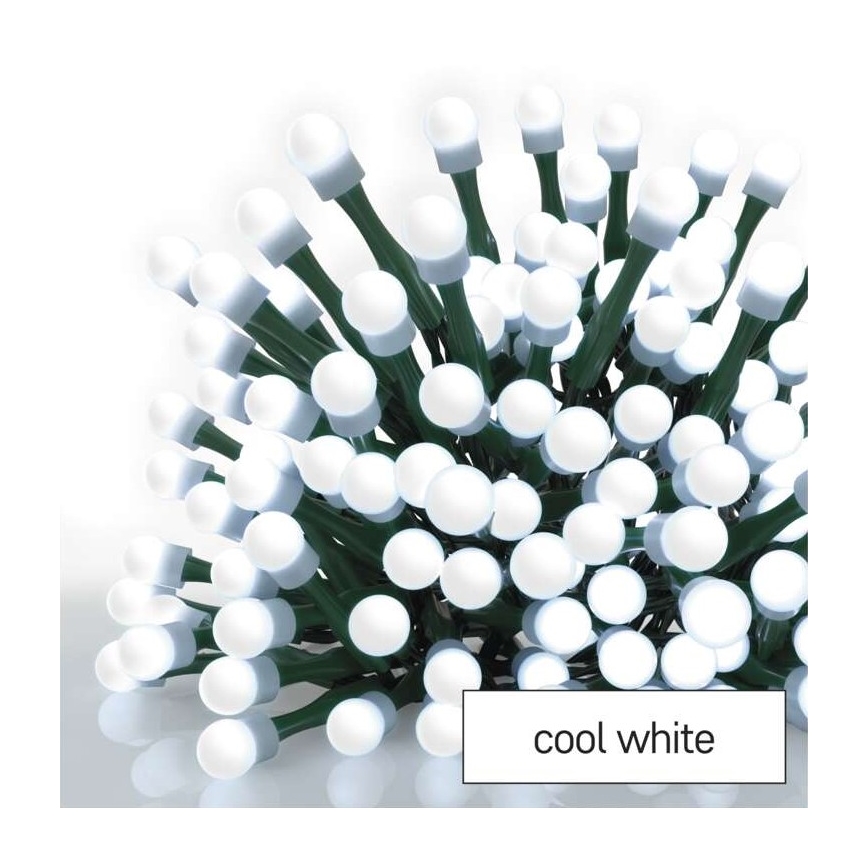 Guirlanda LED para exterior, 80 LEDs / 13 m, IP44, branco frio