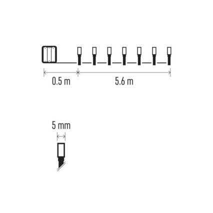Guirlanda LED para exterior 80xLED/3xAA 6,1m IP44 branco quente