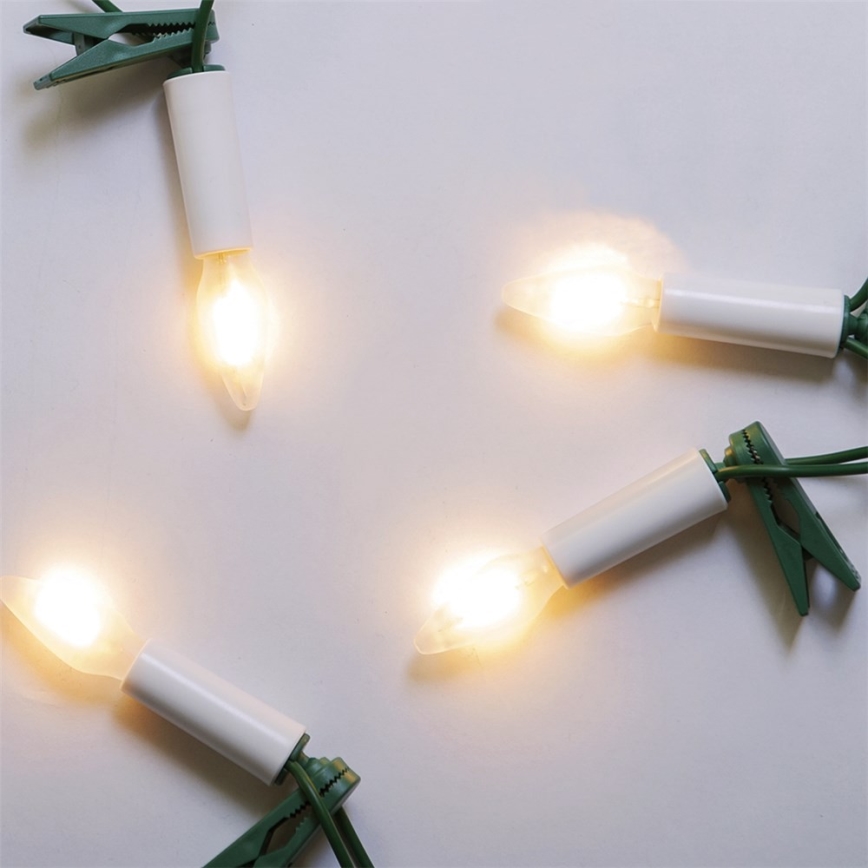 Cordão de luzes LED para exterior FELICIA FILAMENT 20xE10 19m branco/branco quente IP44, Fabricado na República Checa
