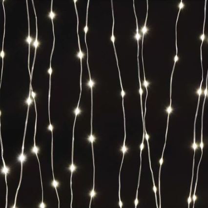 Guirlanda LED para exterior — 240 LEDs / 8 funções, 6,7 m, IP44, branco quente