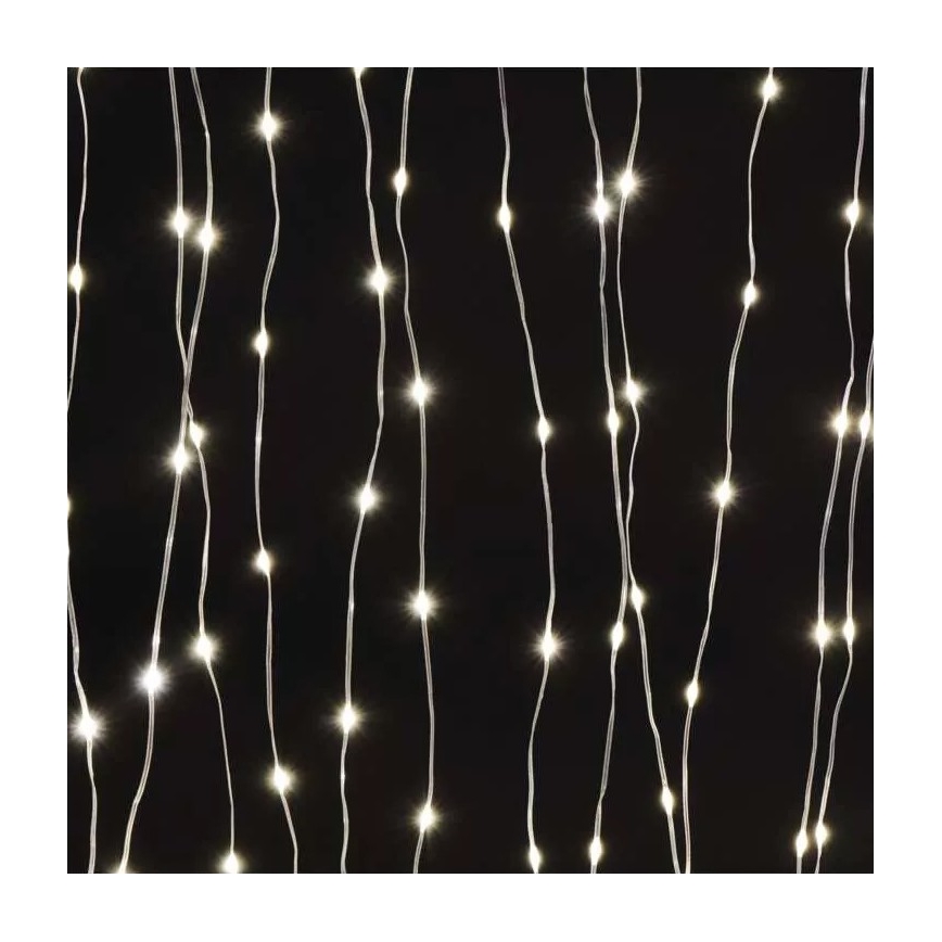 Guirlanda LED para exterior — 240 LEDs / 8 funções, 6,7 m, IP44, branco quente