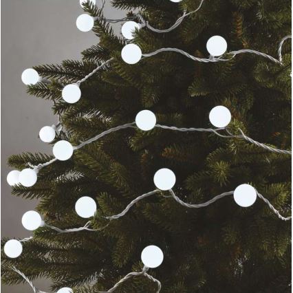 Guirlanda LED para exterior — 40 LEDs / 9 m, IP44, branco frio