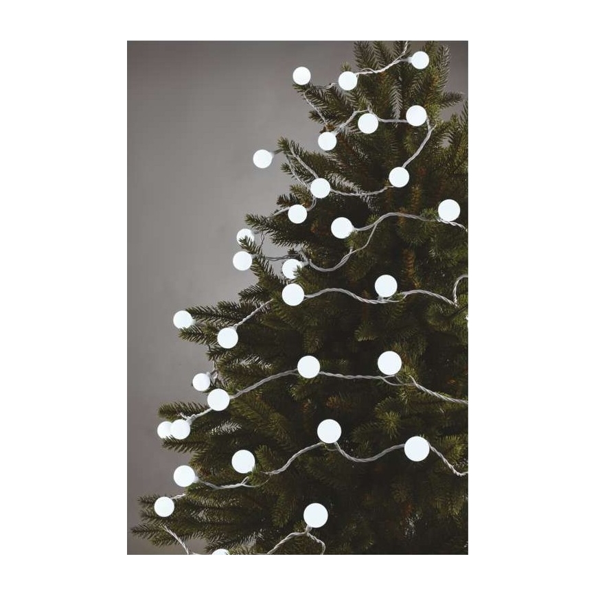 Guirlanda LED para exterior — 40 LEDs / 9 m, IP44, branco frio