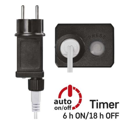 Guirlanda LED para exterior — 40 LEDs / 9 m, IP44, branco frio