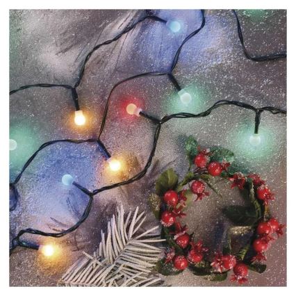 Guirlanda luminosa de Natal LED, 200 LEDs, 8 funções, 25 m, IP44, multicolorida