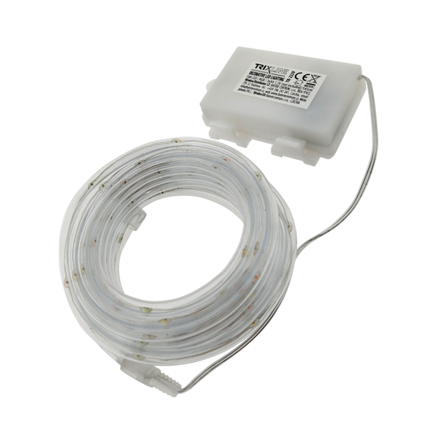 Guirlanda luminosa de Natal LED para exterior 100xLED/3xAA 5,45 m IP44 multicolor