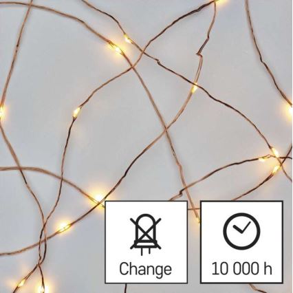 Guirlanda luminosa de Natal LED para exterior 40xLED/9m IP44 branco quente