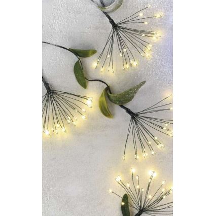 Guirlanda luminosa LED, 300 LEDs, 5,2+3 m, branco quente