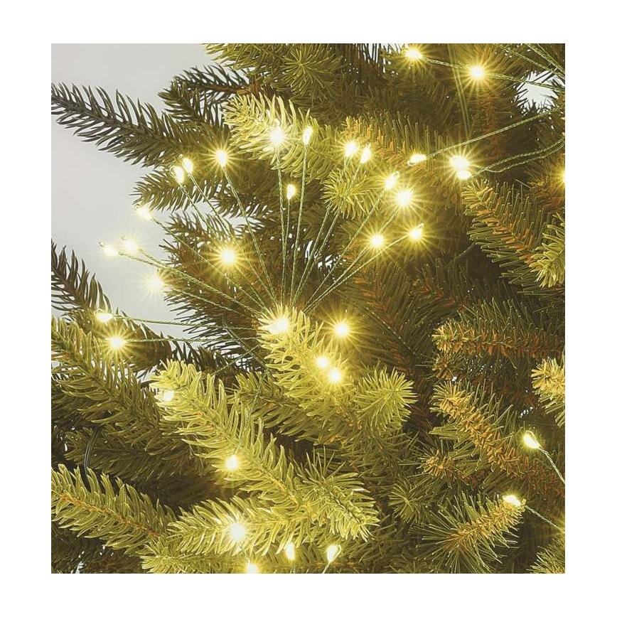 Guirlanda luminosa LED, 300 LEDs, 5,2+3 m, branco quente