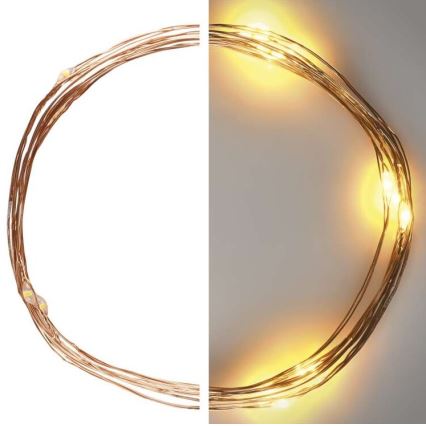 Guirlanda luminosa LED de Natal 20 LEDs/2,4 m branco quente