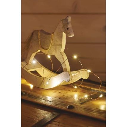 Guirlanda luminosa LED de Natal 20 LEDs/2,4 m branco quente