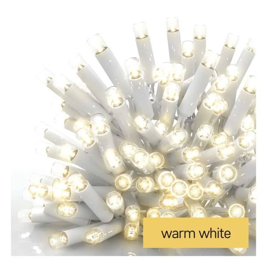 Guirlanda luminosa LED para exterior 100xLED/10m IP44, branco quente