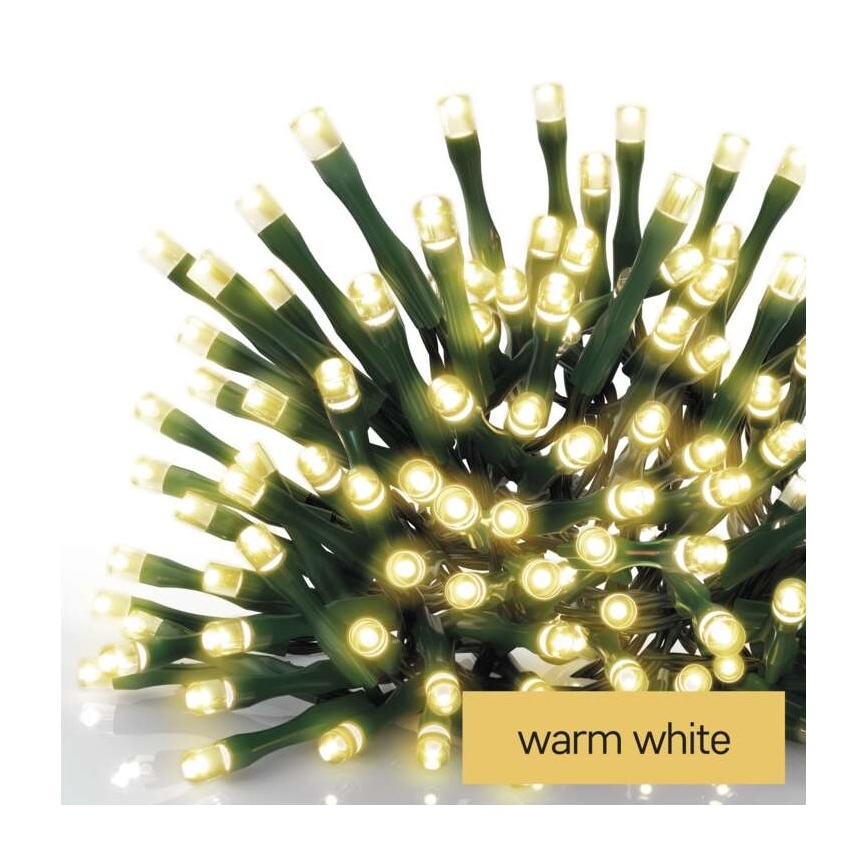 Guirlanda luminosa LED para exterior, 240 LEDs, 8 modos, 29 m, IP44, branco quente