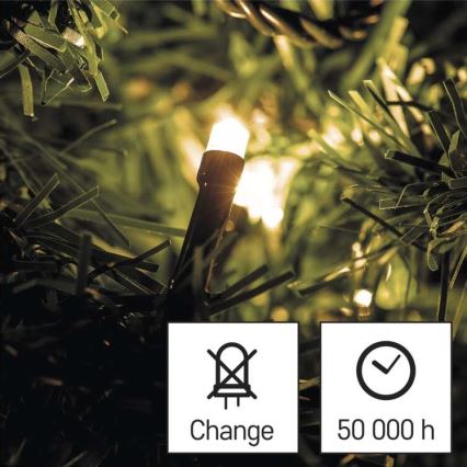 Guirlanda luminosa LED para exterior, 240 LEDs, 8 modos, 29 m, IP44, branco quente