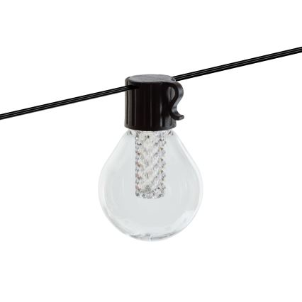 Guirlanda solar LED regulável 15xLED/1,5W/3,7/5V 2700-10000K 2200 mAh 9 m IP65 preta + controlo remoto