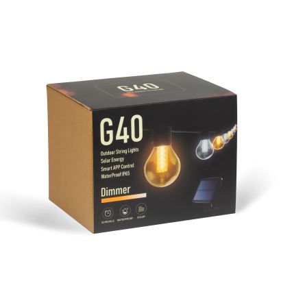 Guirlanda solar LED regulável 15xLED/1,5W/3,7/5V 2700-10000K 2200 mAh 9 m IP65 preta + controlo remoto
