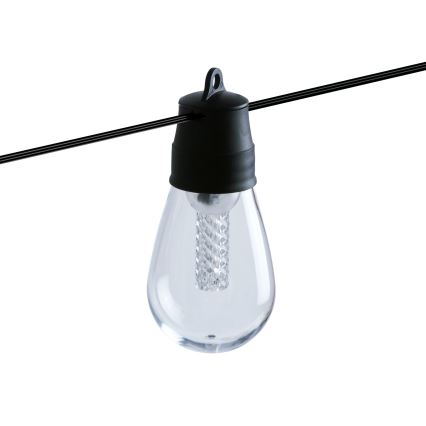 Guirlanda solar LED dimerizável 25xLED/1,5W/3,7/5V 2700-10000K 2200 mAh 15 m IP65 preta + controlo remoto