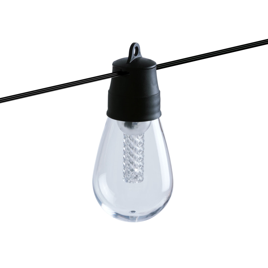 Guirlanda solar LED dimerizável 25xLED/1,5W/3,7/5V 2700-10000K 2200 mAh 15 m IP65 preta + controlo remoto
