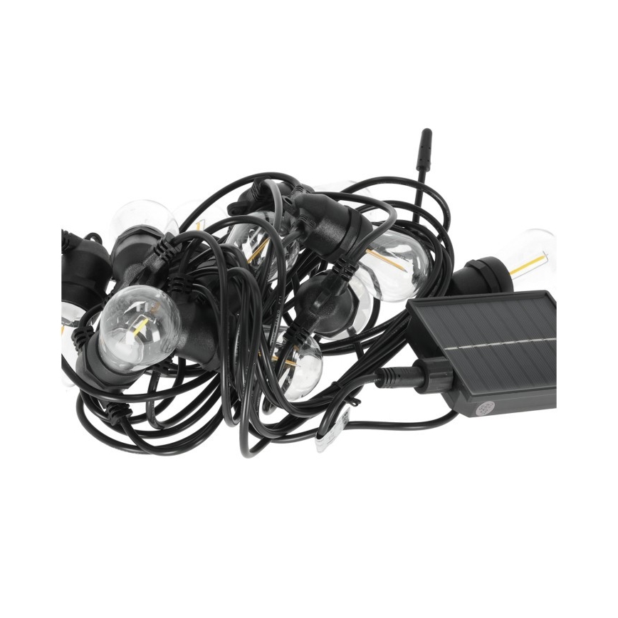 Cordão decorativo solar LED dimerizável STARLIGHT NEO 20xE27/3,7V 2700K IP54 2400 mAh 21,5m + controlo remoto