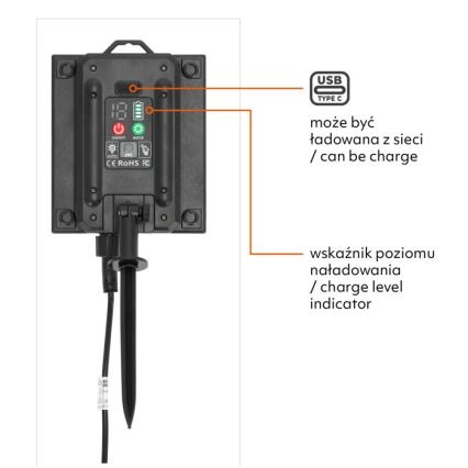 Cordão decorativo solar LED dimerizável STARLIGHT NEO 20xE27/3,7V 2700K IP54 2400 mAh 21,5m + controlo remoto