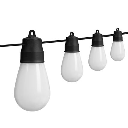 Guirlanda solar LED RGBIC regulável 30xLED/1,3W/3,7/5V 2200 mAh 14,37 m IP65 preta + controlo remoto