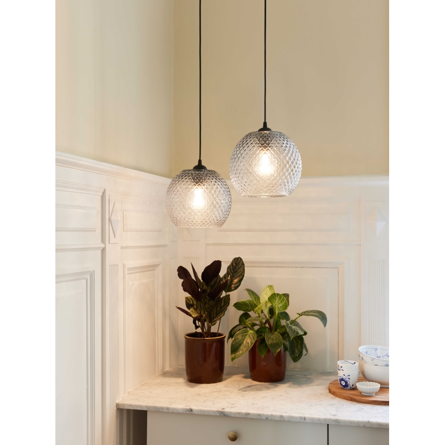 Halo Design 718436 - Pendente em cabo NOBB 1xE27/40W/230V Ø 22 cm transparente