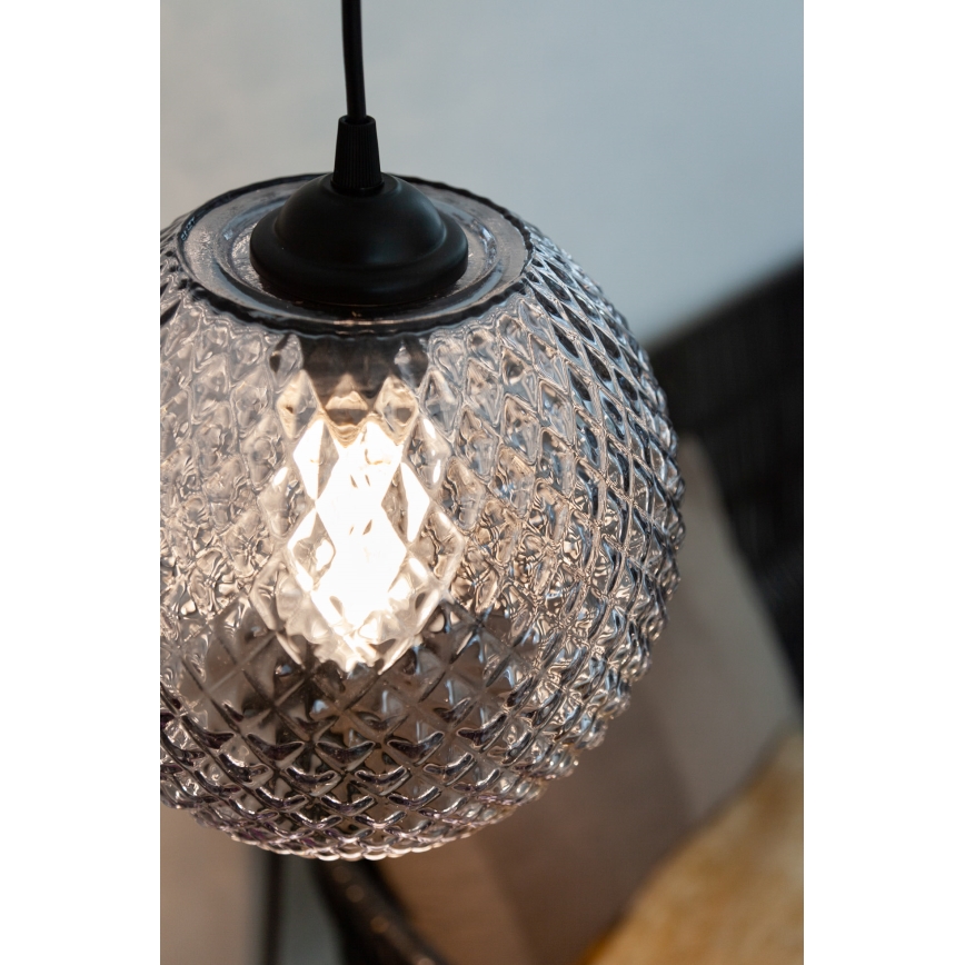 Halo Design 718443 - Candeeiro suspenso com cabo NOBB 1xE27/40W/230V Ø 22 cm cinzento fumado