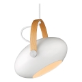 Halo Design 734337 - Lustre suspenso com cabo DC 1xE27/40W/230V diâmetro 26 cm branco/carvalho