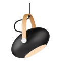 Halo Design 734344 - Lustre suspenso em cabo DC 1xE27/40W/230V Ø 26 cm preto/carvalho